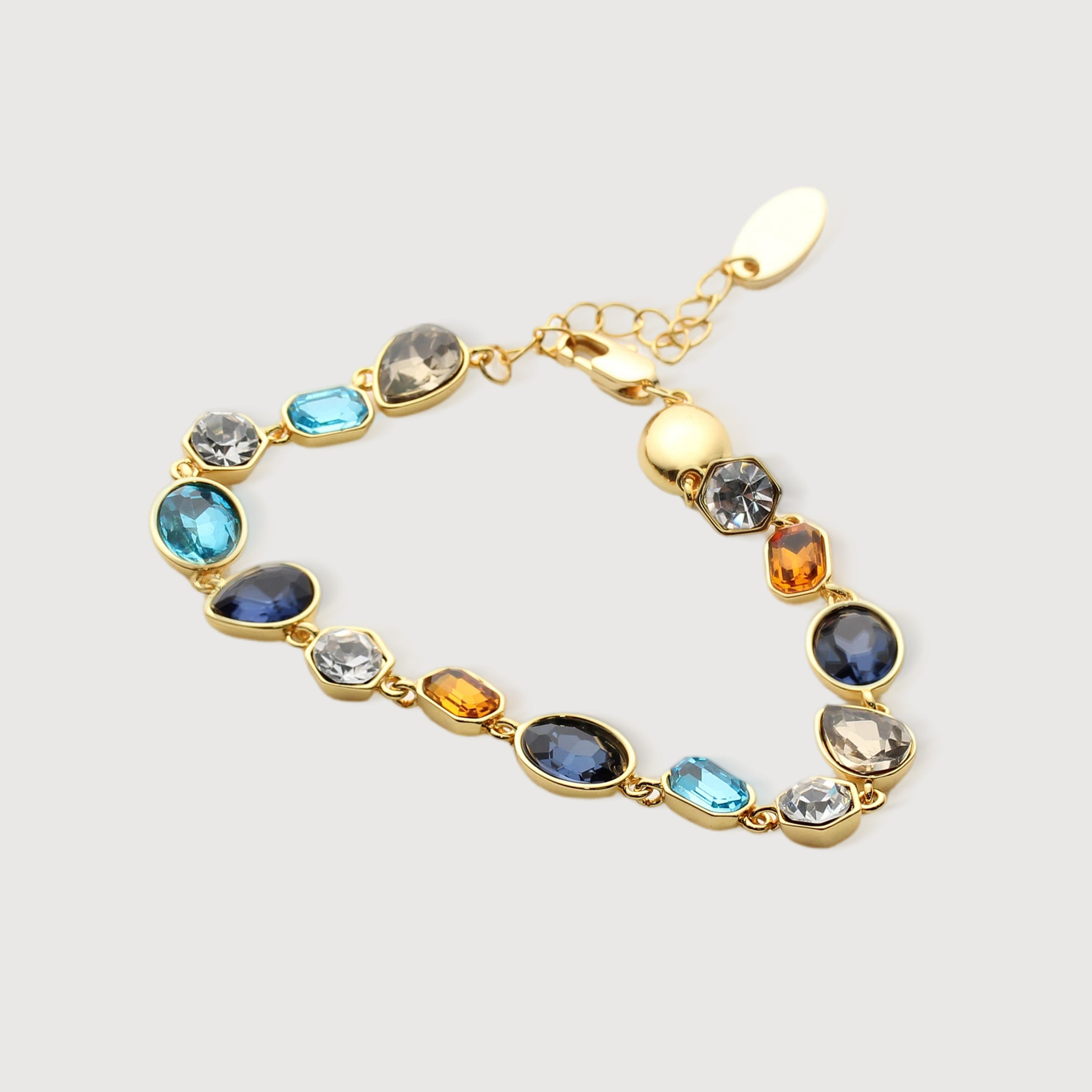 Gold-Plated Multicolor Crystal Bracelet