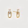 Gold-Plated S925 5A Zircon Open-Frame Stud Earrings