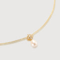 Pearl Zircon Gold-Plated Sterling Silver Necklace