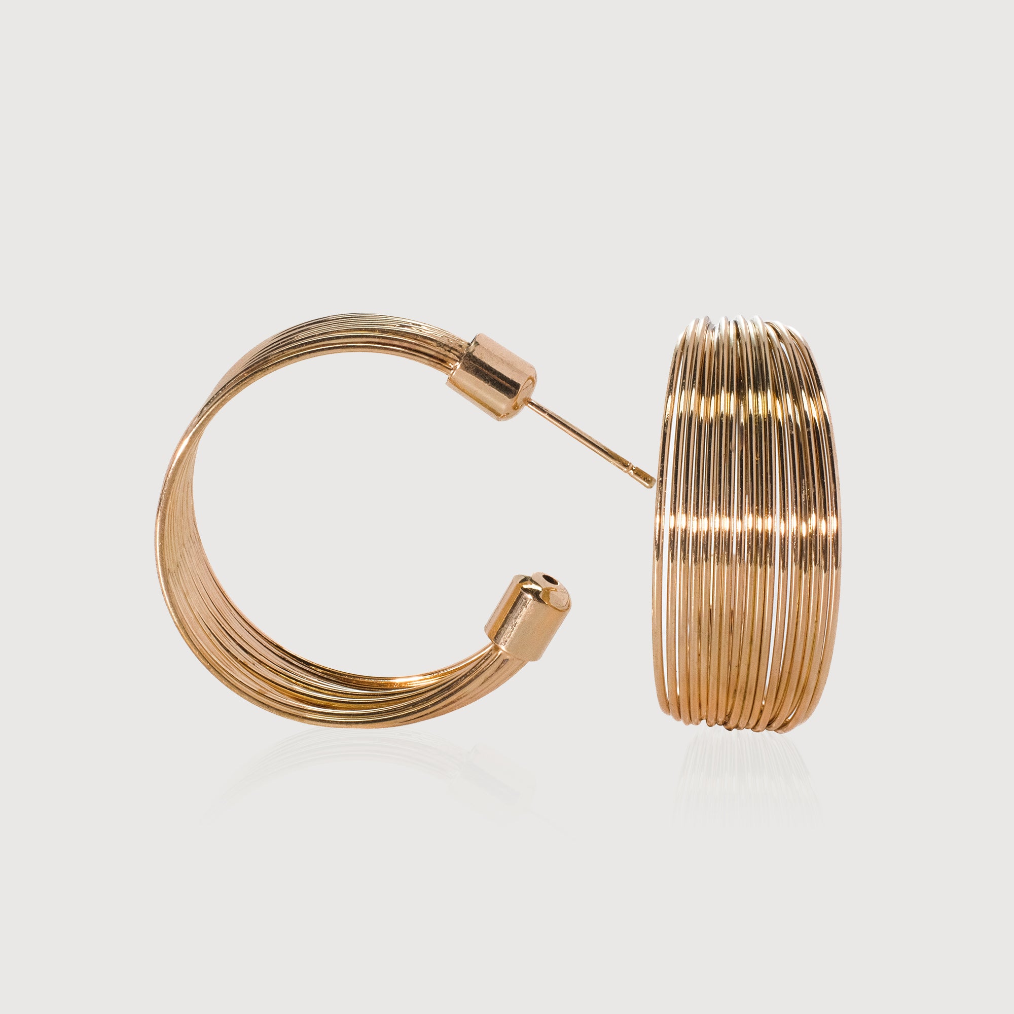Ribbed Multi-Wire Hoop Earrings