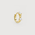 Heart & Pear CZ Huggie Hoop Earrings