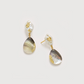 Turquoise Pearl S925 Curved Hoop Earrings