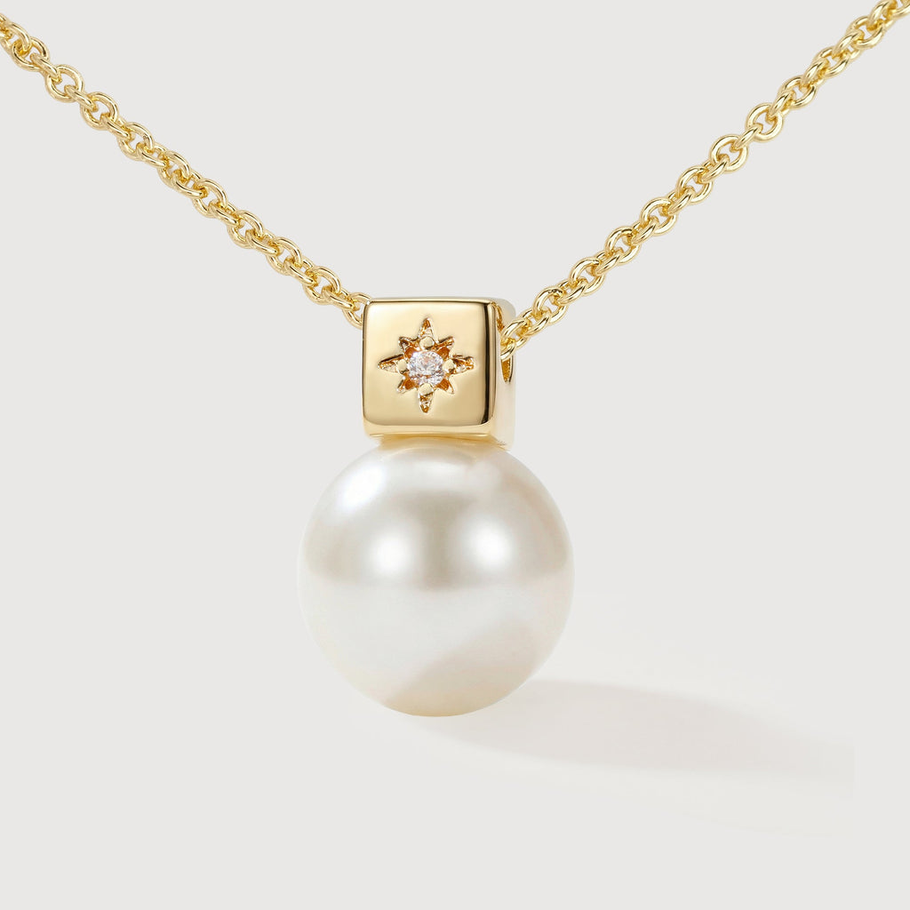 Gold-Plated Sterling Silver Pearl Pendant Necklace
