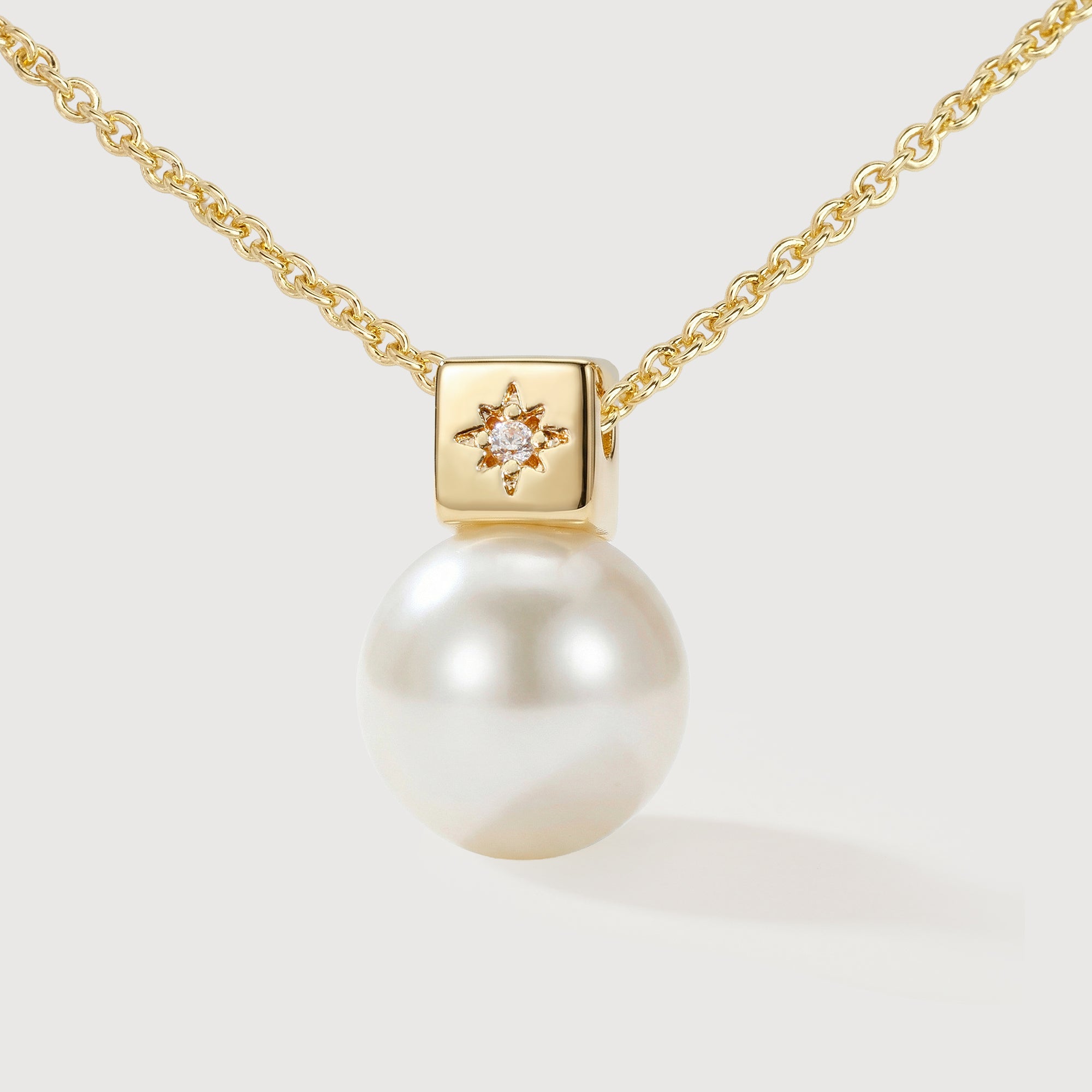 Gold-Plated Sterling Silver Pearl Pendant Necklace