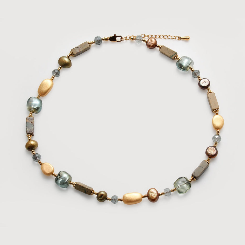 Freshwater Pearl Natural Stone Beaded Necklace