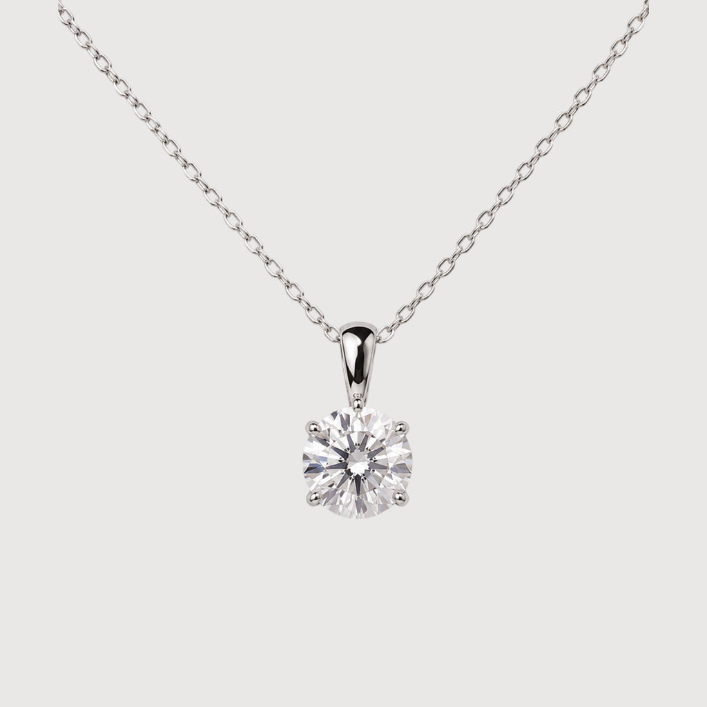5A Cubic Zirconia Solitaire Necklace