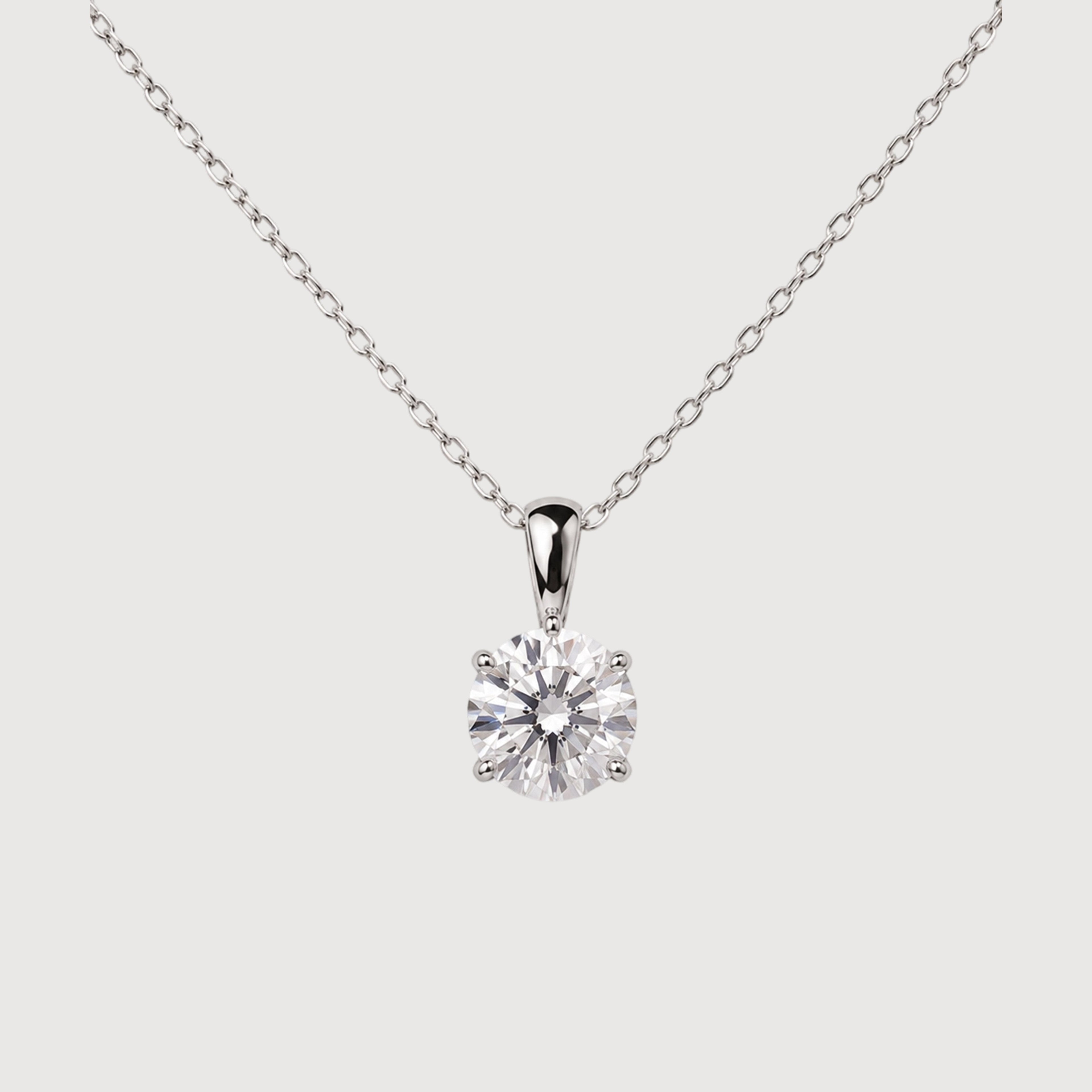 5A Cubic Zirconia Solitaire Necklace