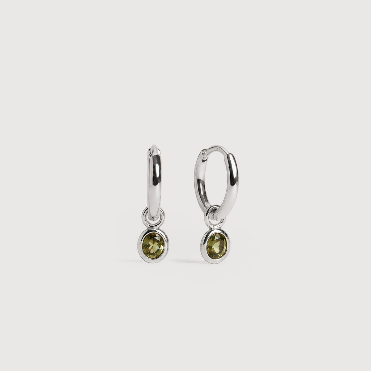 5A CZ Bezel Drop Huggie Hoop Earrings