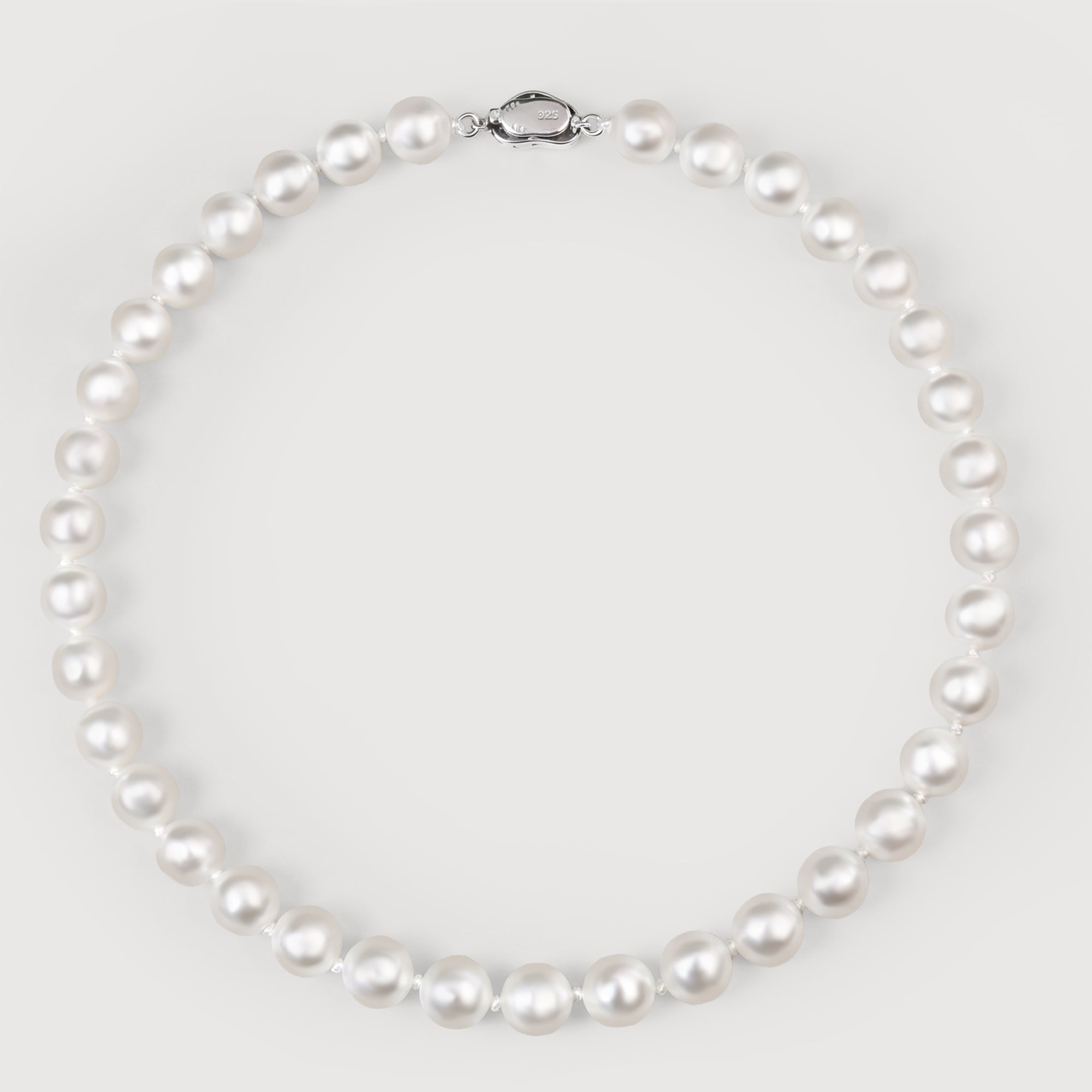 S925 Silver Pearl Strand Necklace