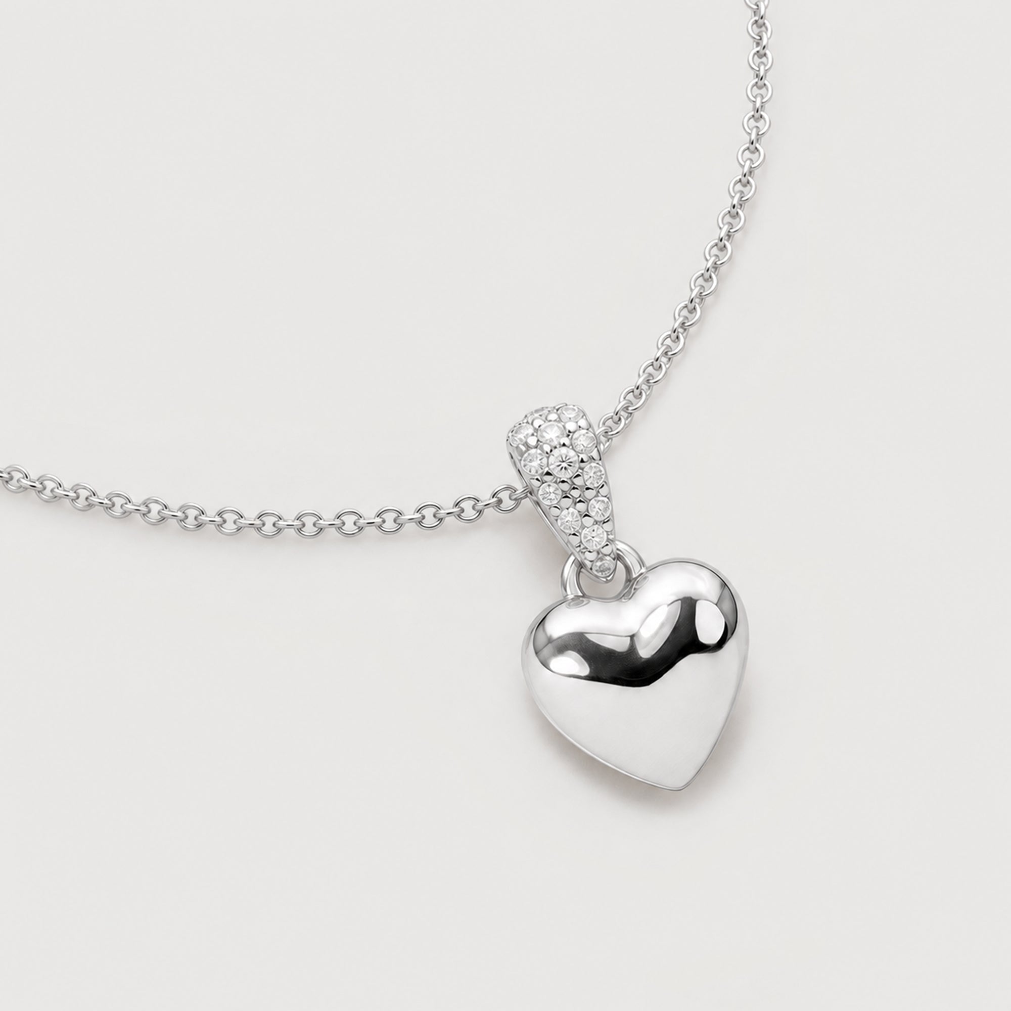 Crystal Bail Heart Pendant Necklace