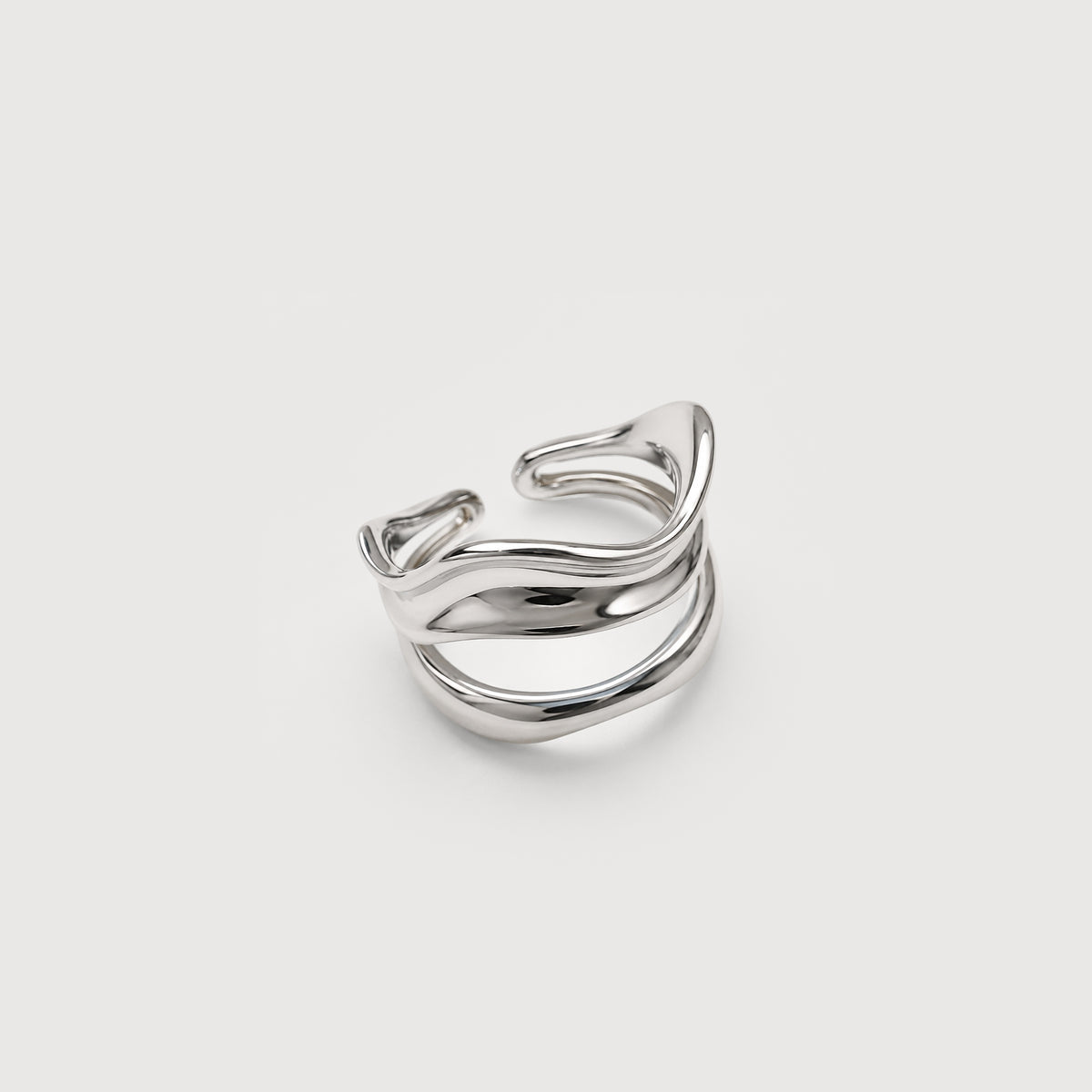 Sculptural Wave Adjustable Copper Ring
