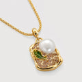 Freshwater Pearl Leaf Pendant Necklace