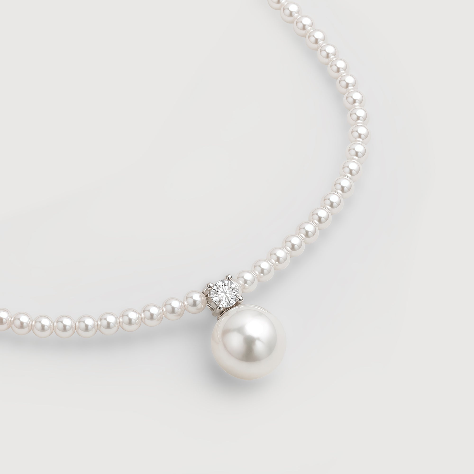 S925 Silver Pearl Drop Pendant Necklace