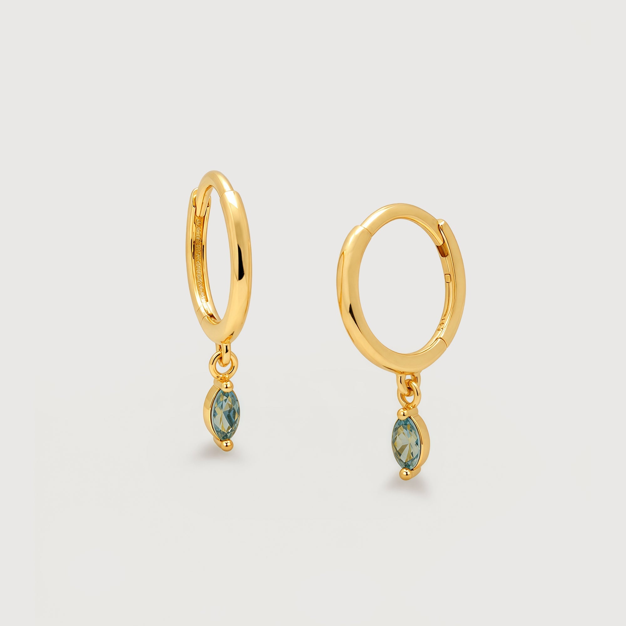 Marquise Natural Stone Huggie Earrings