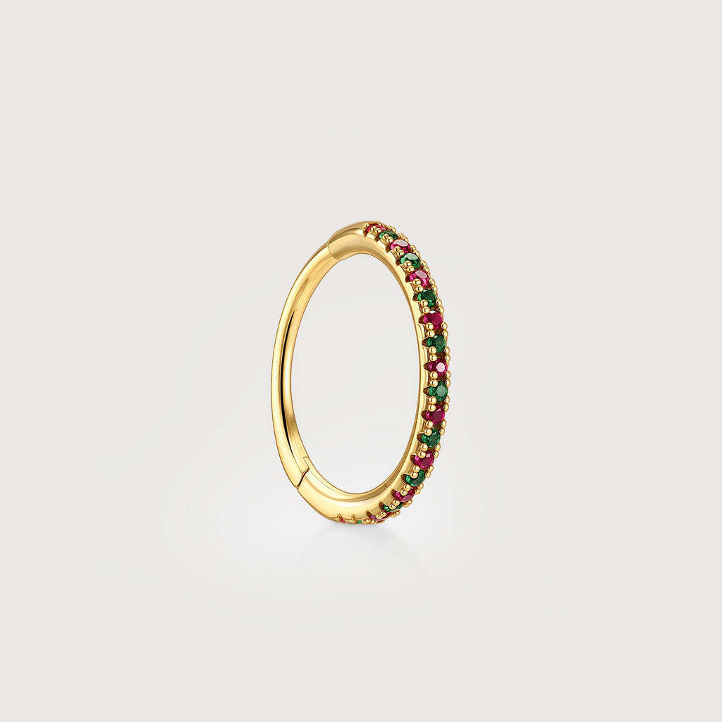 Multicolor Zircon Hoop Earrings