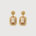 S925 White Shell and Natural Stone Drop Earrings