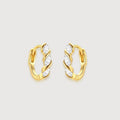 Twisted Leaf Zircon Hoop Earrings