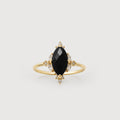 Real Gold-Plated S925 Sterling Silver Black Onyx Ring