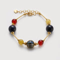 Gold-Plated Multicolor Ceramic Bead Bracelet
