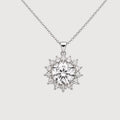 Round Halo Cubic Zirconia Pendant Necklace