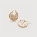 18K Gold-Plated Mother-of-Pearl Crescent Hoop Earrings