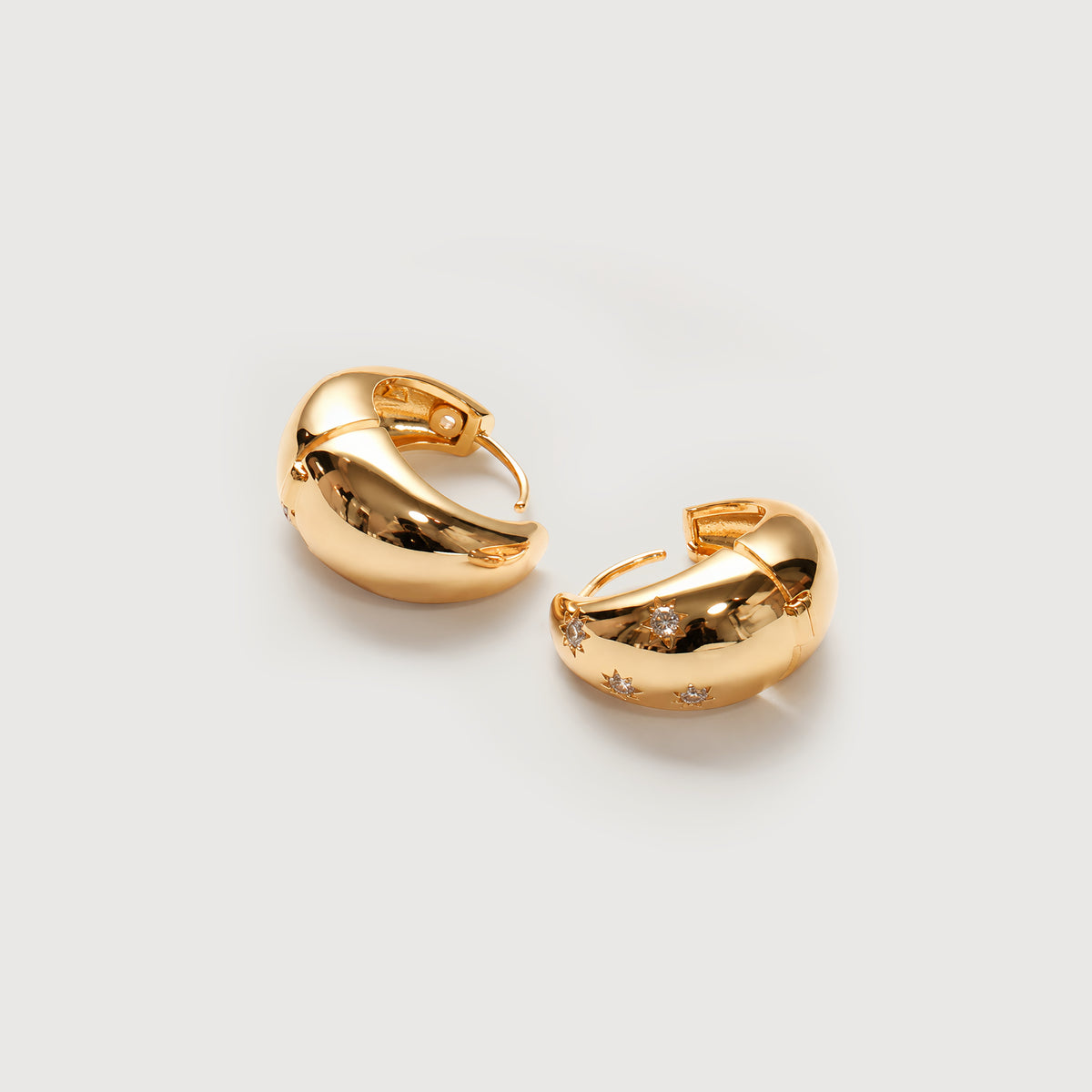 18K Gold-Plated Stainless Steel Zircon Hoop Earrings