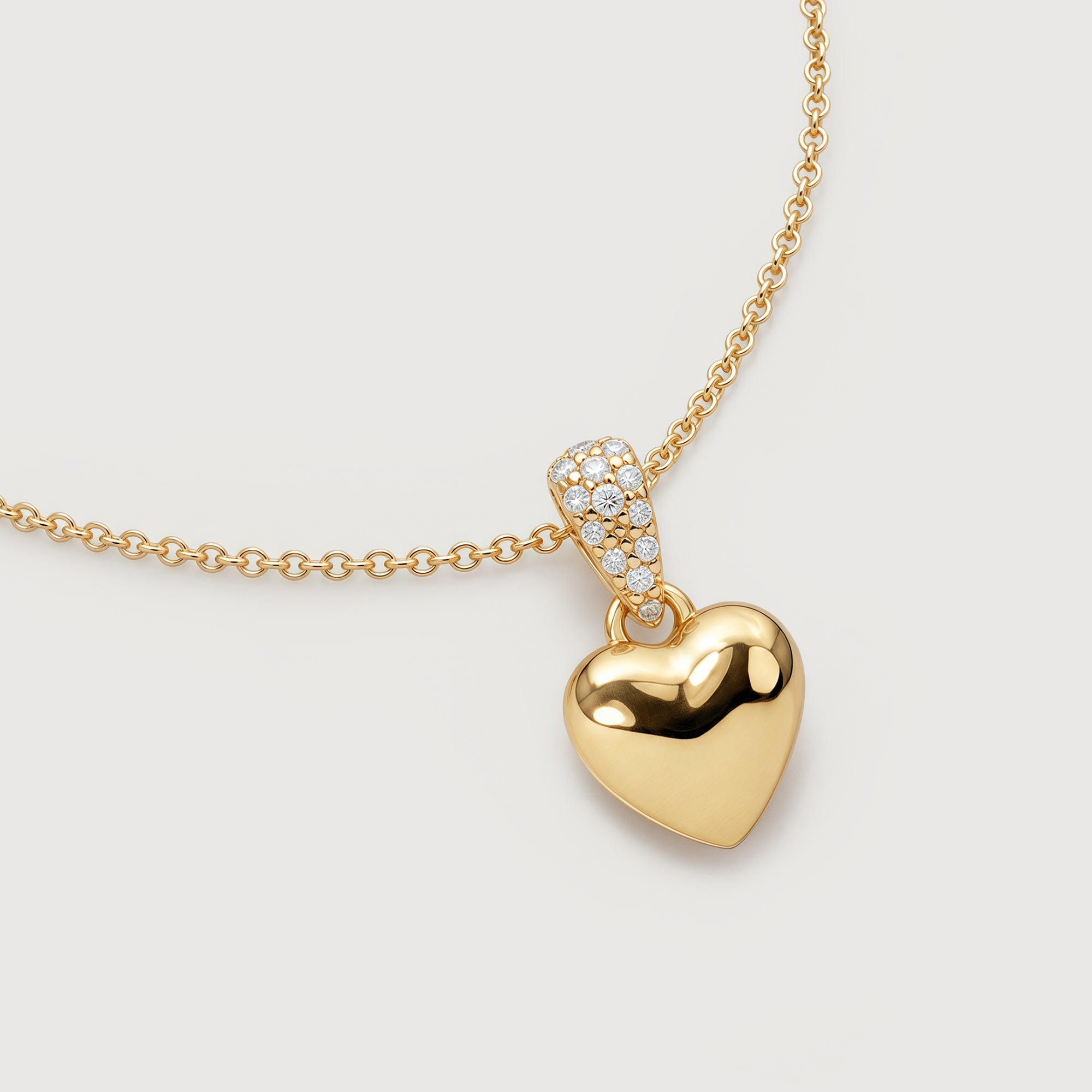 Crystal Bail Heart Pendant Necklace