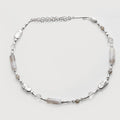 Silver-Tone Glass Crystal Beaded Necklace
