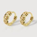 Interlaced Zirconia Huggie Earrings