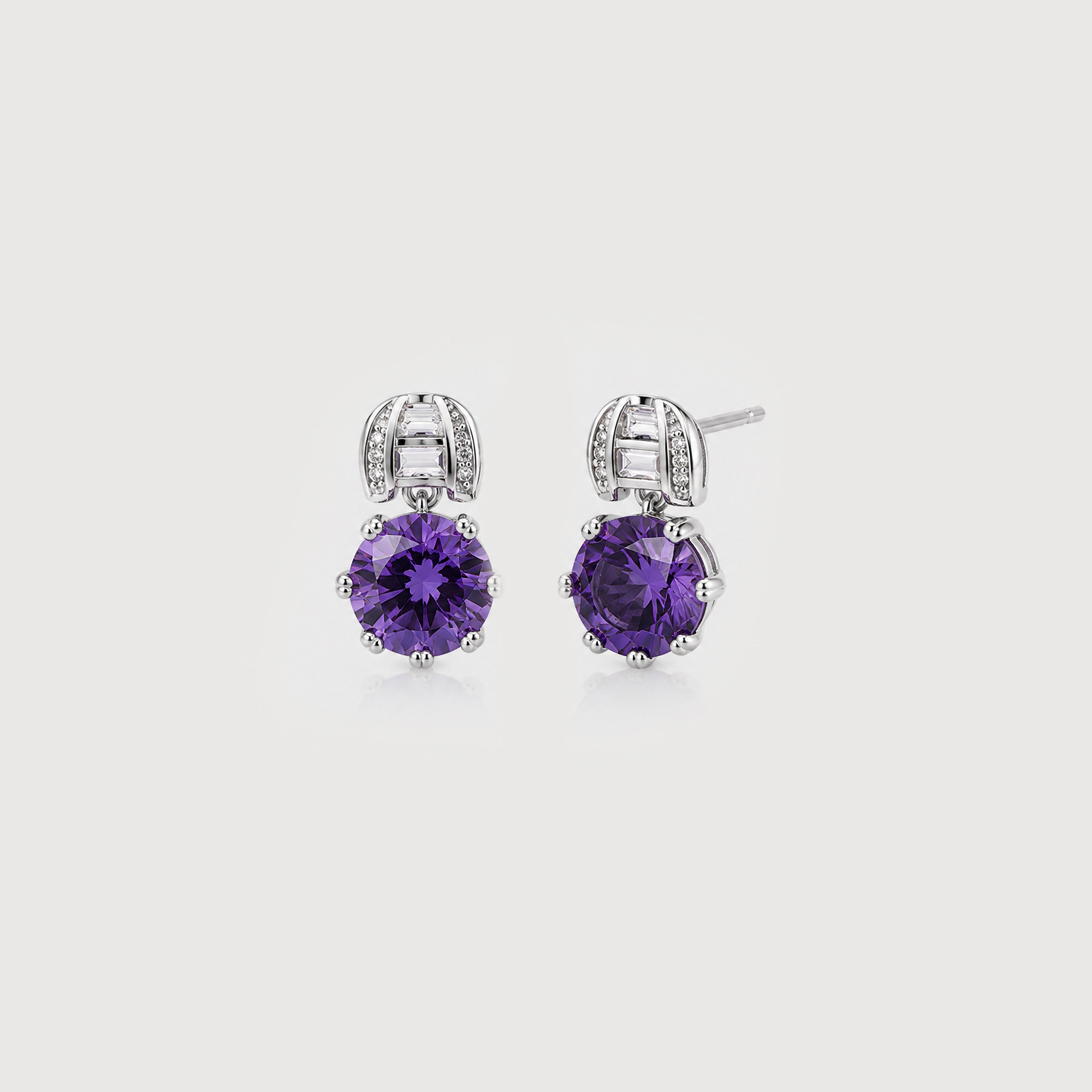 Crystal Round Drop Stud Earrings