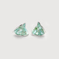 Green Shell Inlay Sculptural Stud Earrings