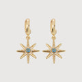 18K Gold-Plated Zircon Starburst Drop Earrings