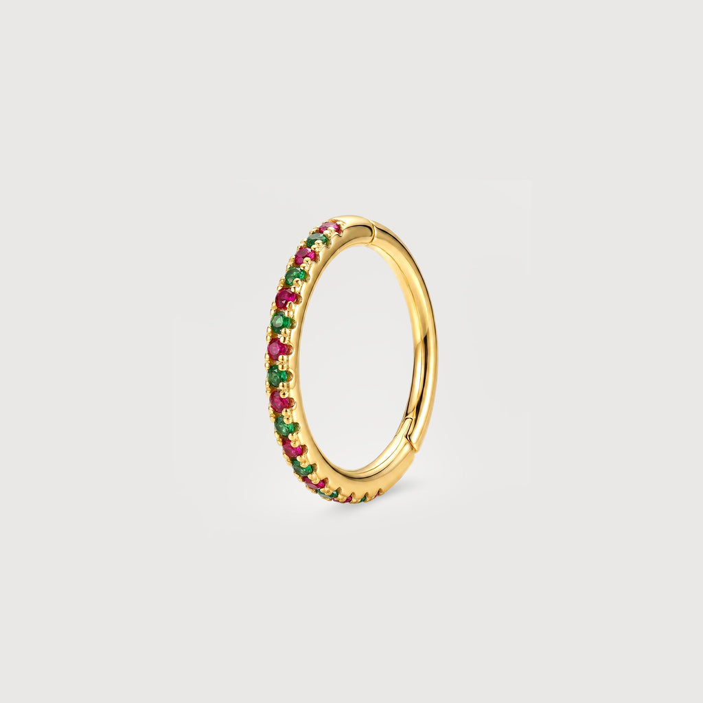 Multicolor Zircon Hoop Earrings