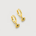 S925 18K Gold-Plated Eye Charm Hoop Earrings