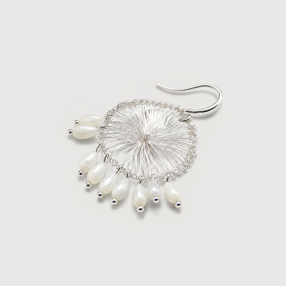 Wirework Pearl Fringe Drop Earrings