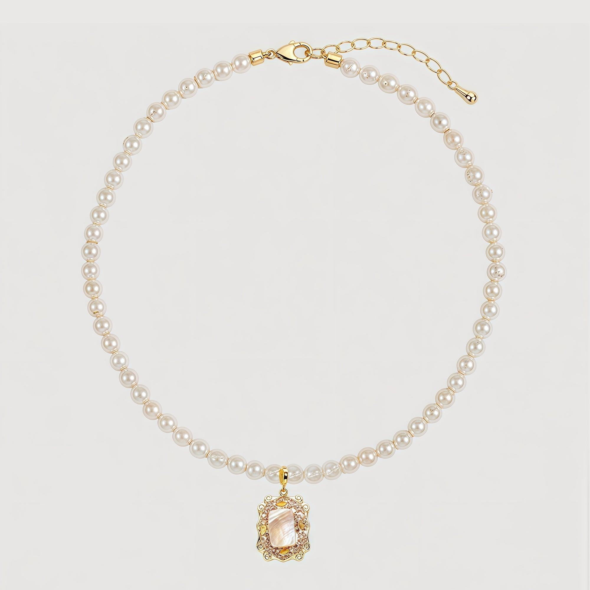 White Shell Pearl Pendant Necklace