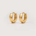 18K Gold-Plated S925 Rounded Huggie Hoop Earrings