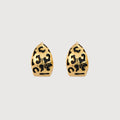 18K Gold-Plated Black Pattern Huggie Earrings