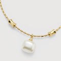 Gold-Plated Square Pearl-Style Necklace
