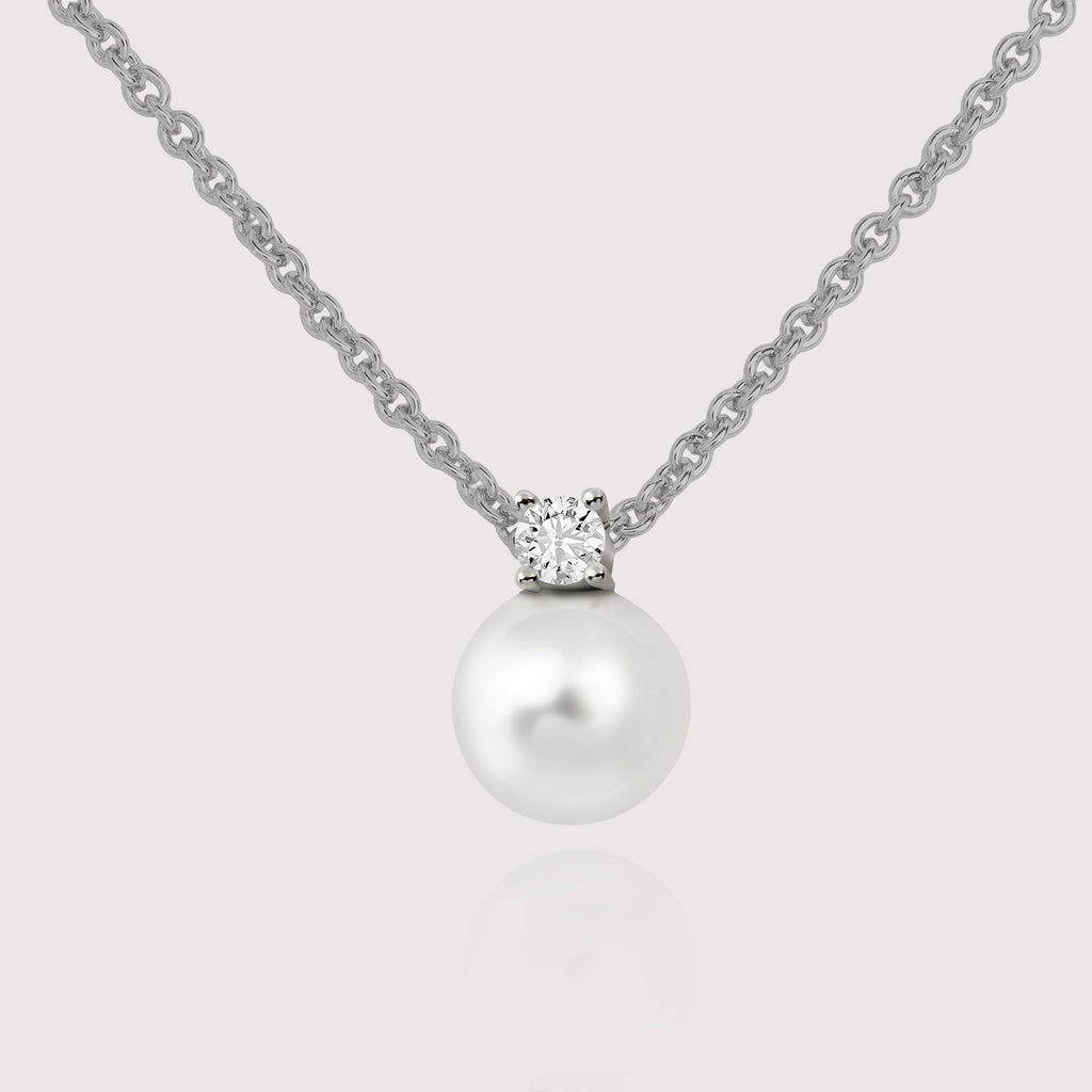 Pearl-Style Drop Sterling Silver Necklace
