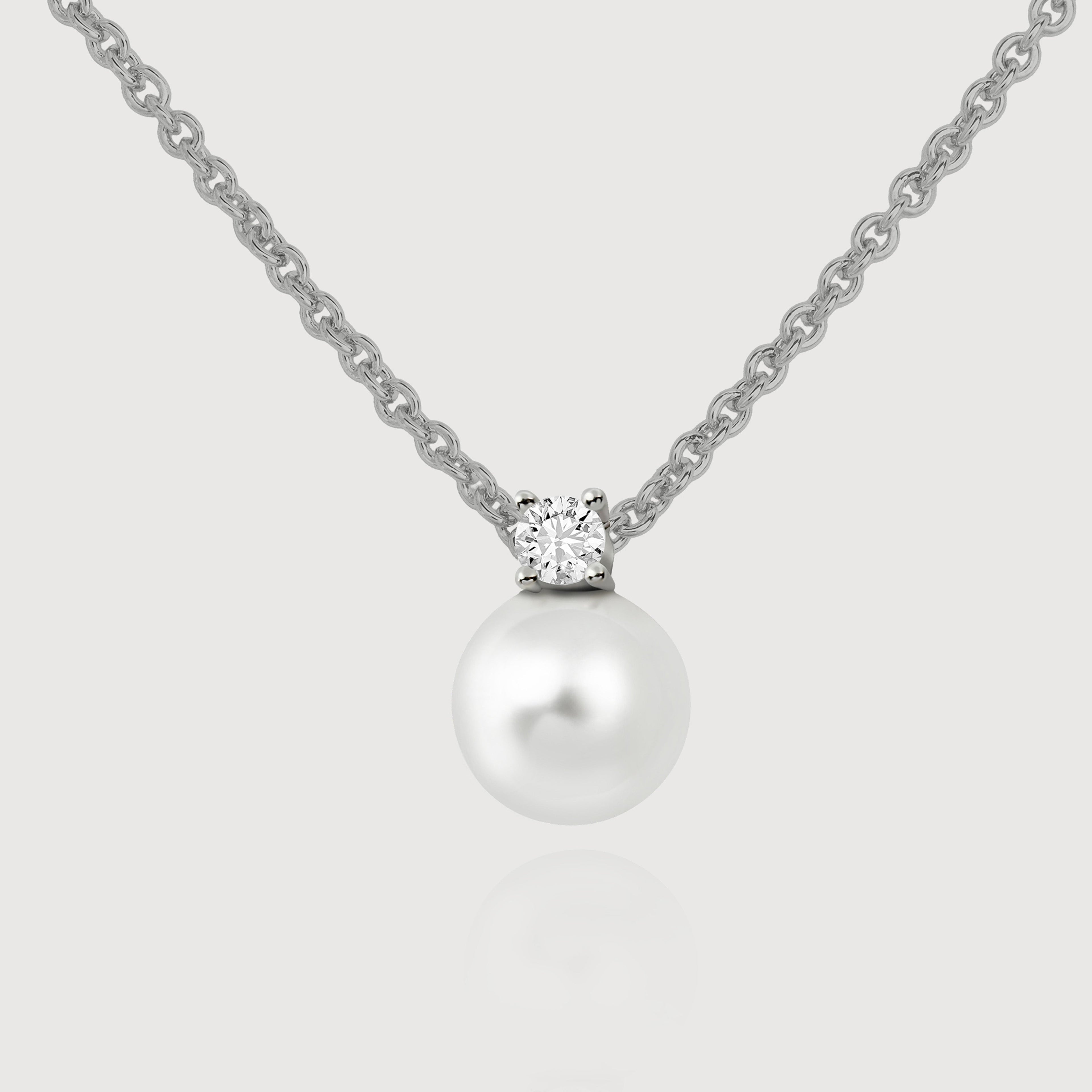 Pearl-Style Drop Sterling Silver Necklace