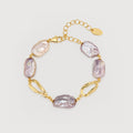 Baroque Pearl Link Bracelet in Gold