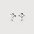 S925 Cross Zircon Stud Earrings