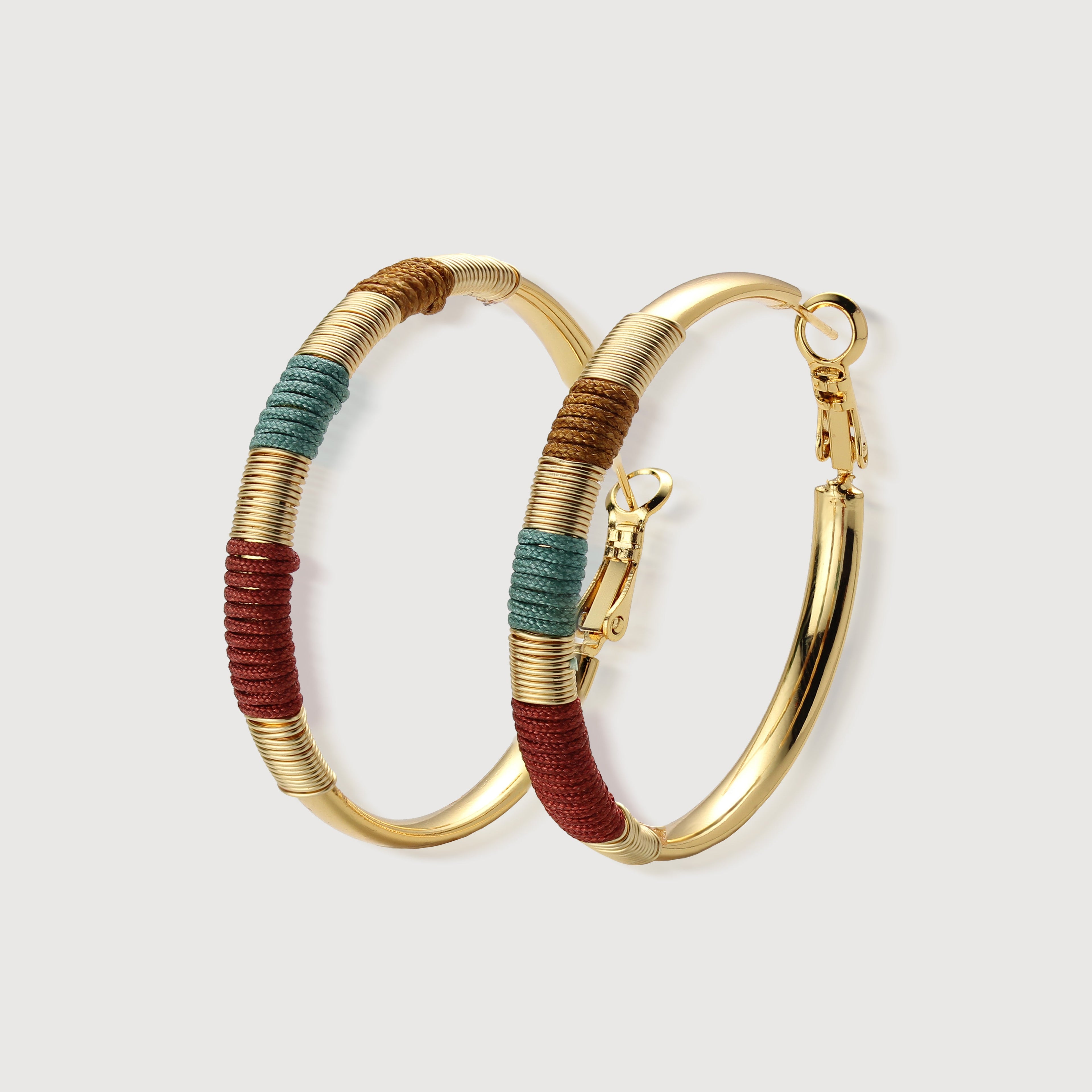 Multicolor Wrapped Hoop Earrings
