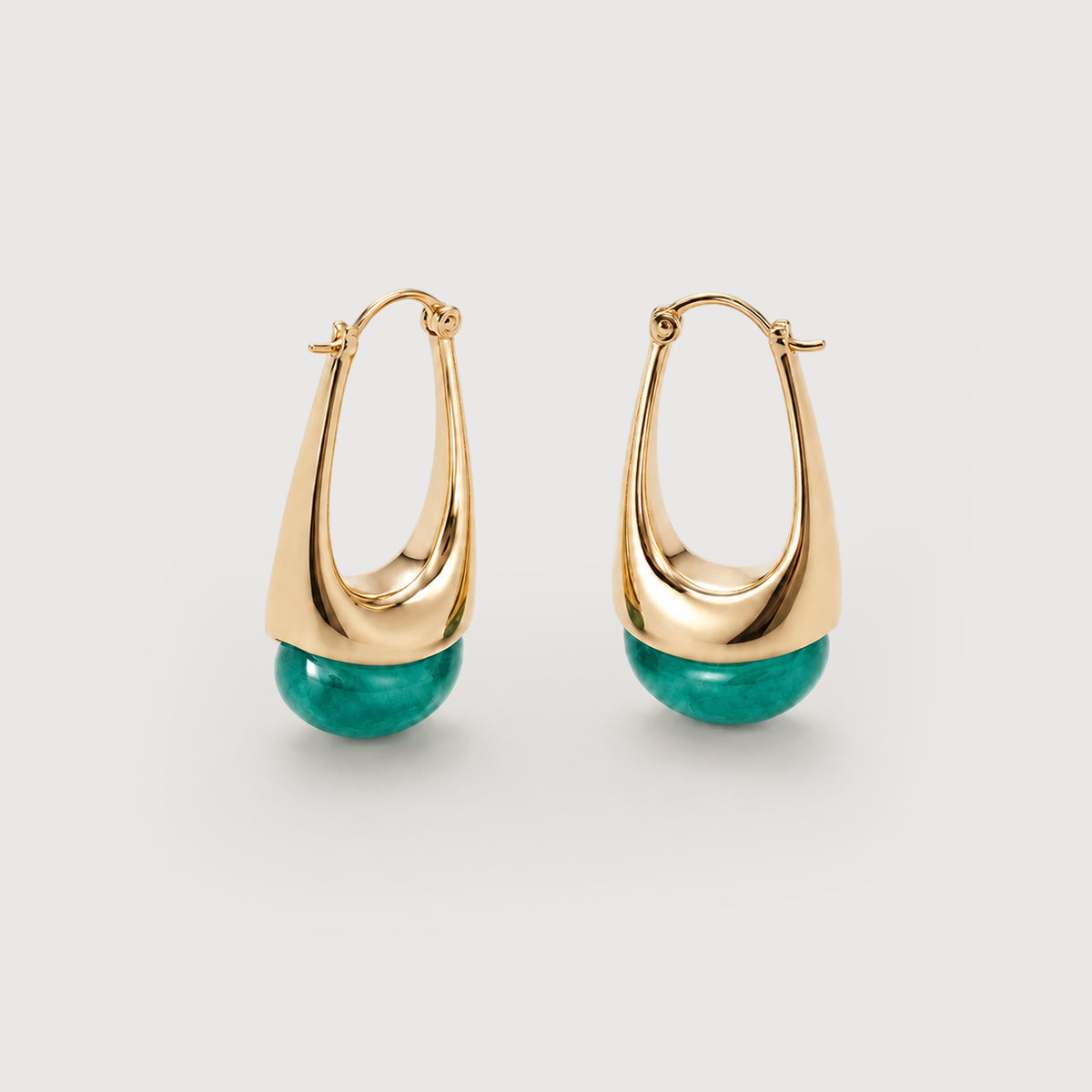 Resin Accent Sculptural Drop Hoop Earrings