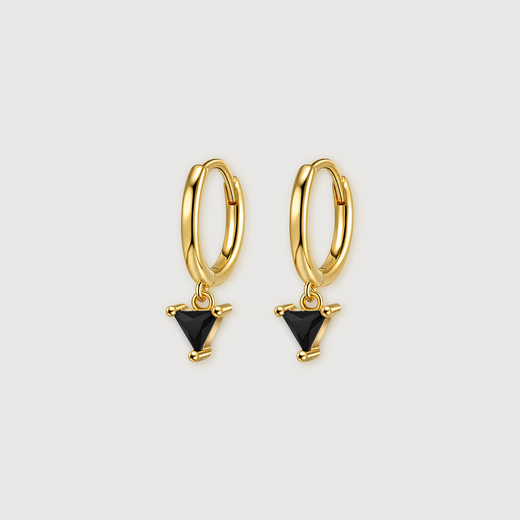 White and Black Zircon S925 Silver Earrings