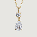 S925 Silver Round & Pear Necklace