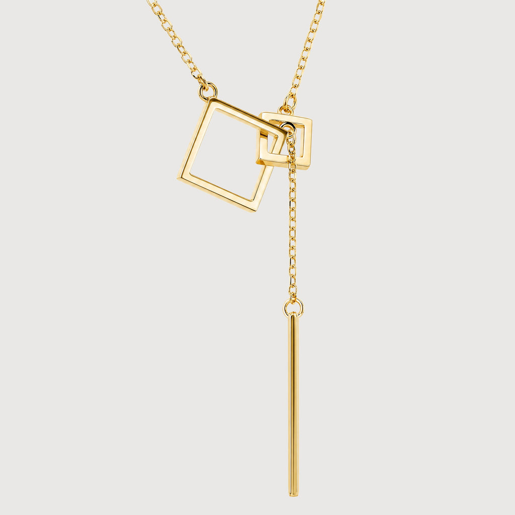 Gold-Plated S999 Silver Lariat Necklace