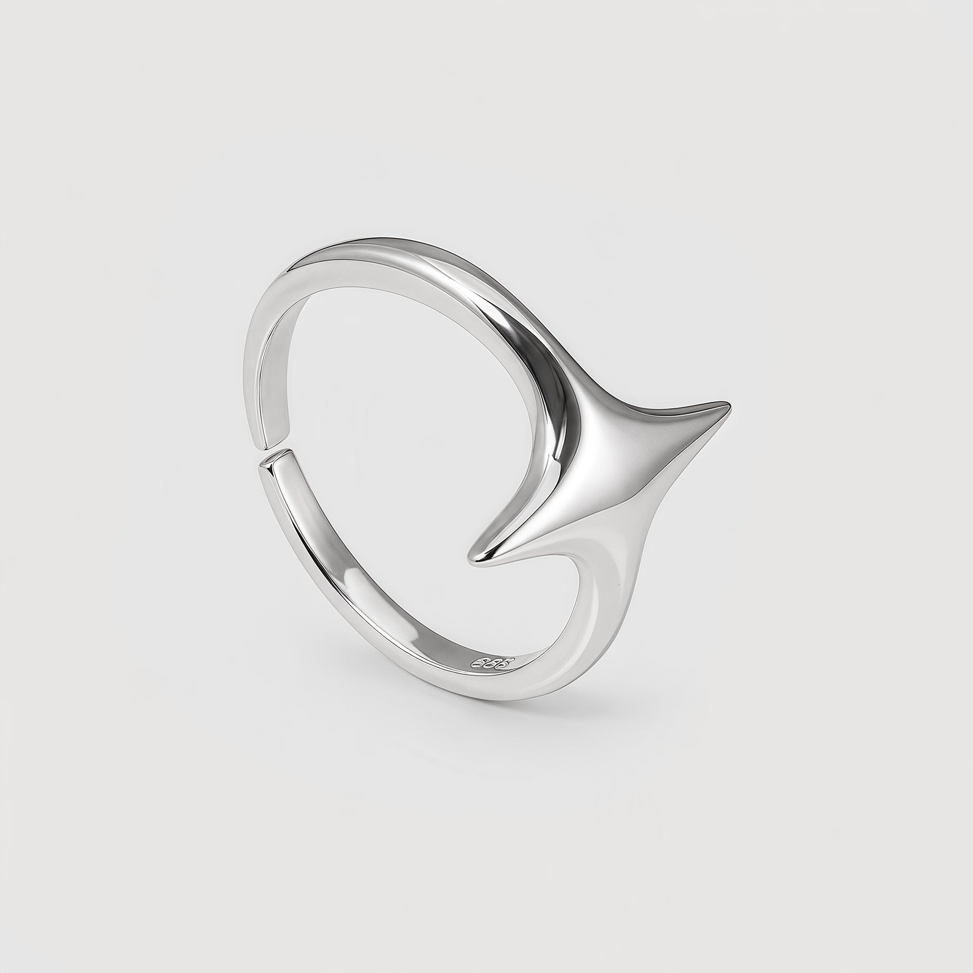 Sculptural Star S999 Adjustable Silver Ring