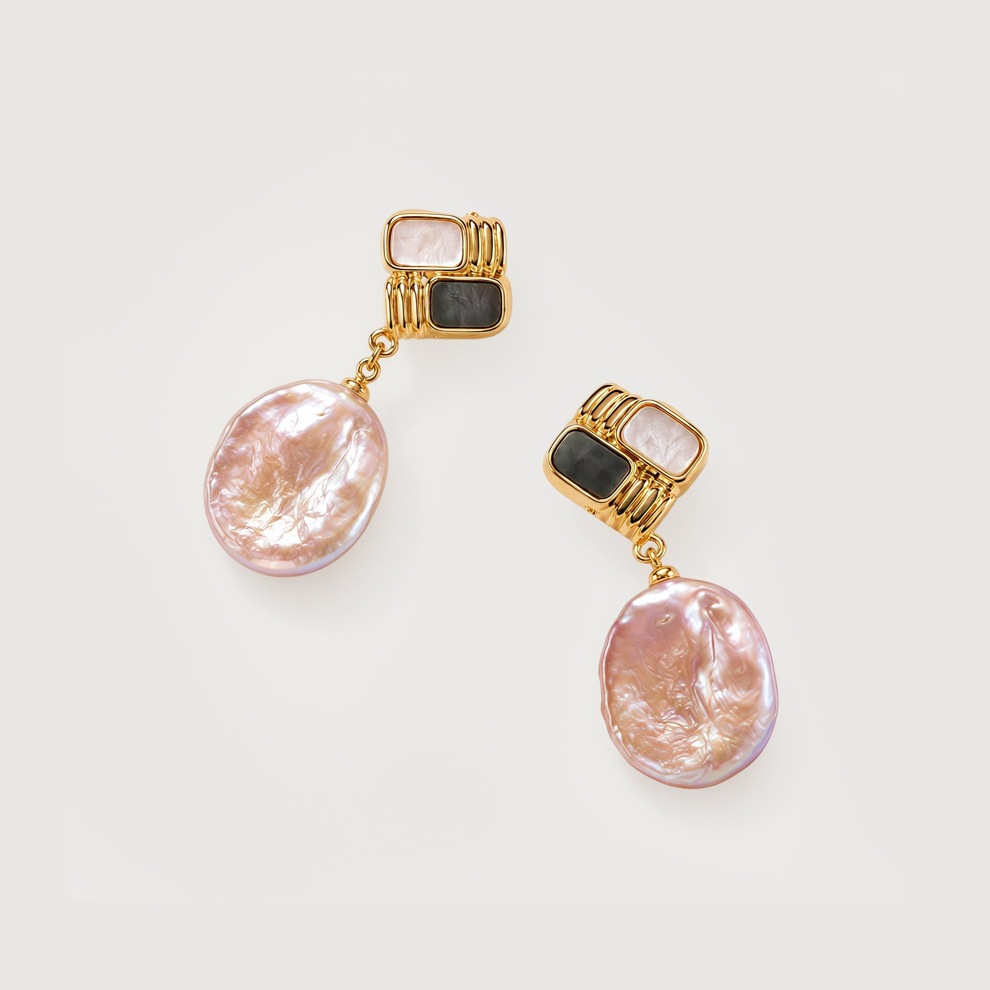 Gold-Plated Baroque Pearl Drop Earrings